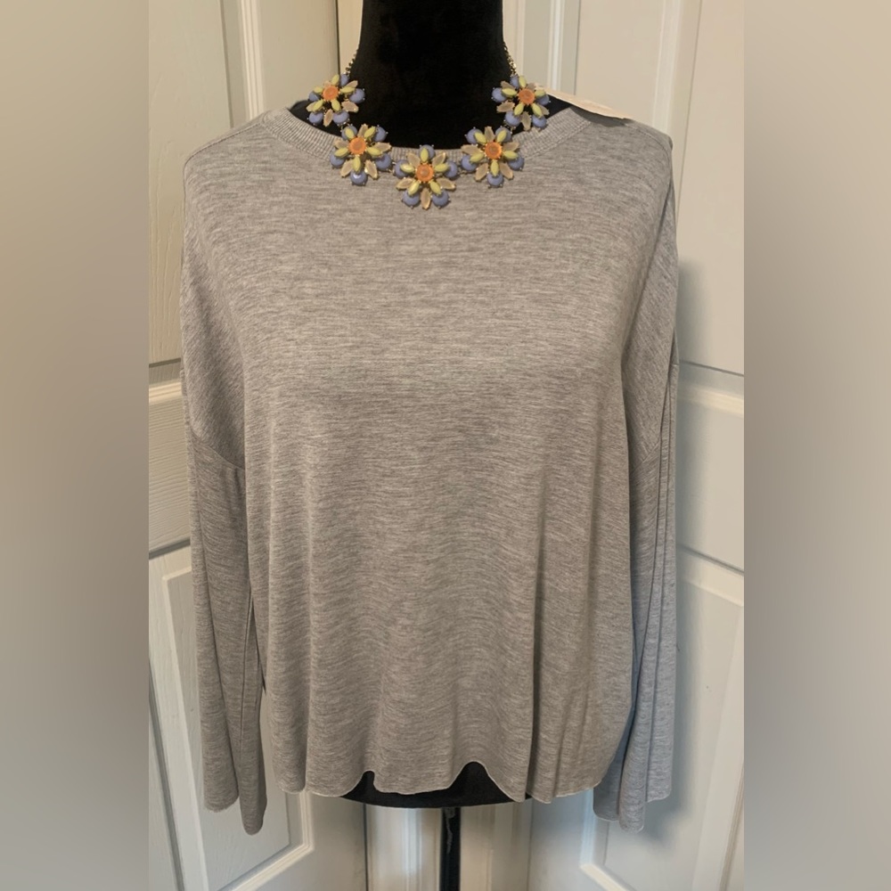 NWT Altar’d State Gray Super Soft Crew Neck Long Sleeve Top